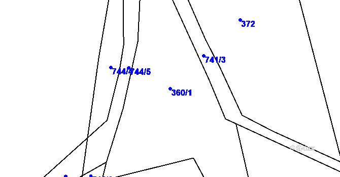 Parcela st. 360/1 v KÚ Pytlov, Katastrální mapa
