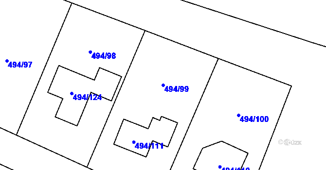 Parcela st. 494/99 v KÚ Černotín, Katastrální mapa