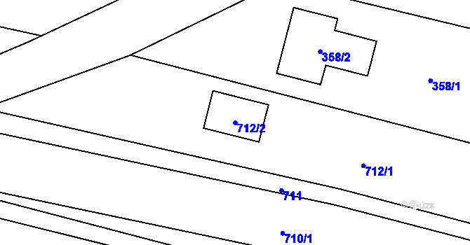 Parcela st. 712/2 v KÚ Černotín, Katastrální mapa