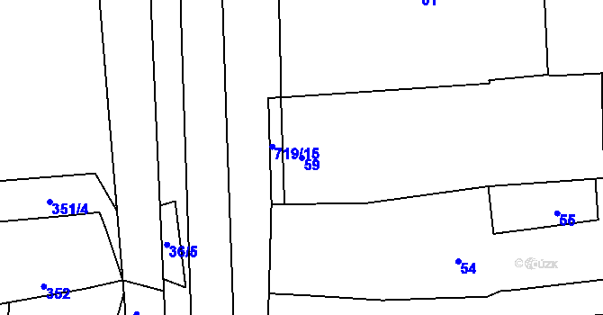 Parcela st. 59 v KÚ Černotín, Katastrální mapa