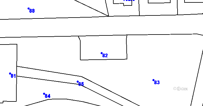 Parcela st. 82 v KÚ Černotín, Katastrální mapa