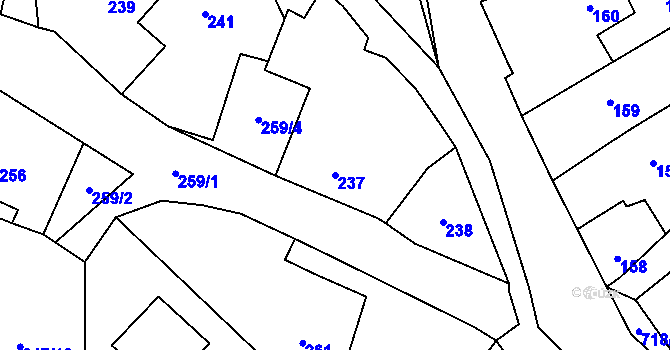 Parcela st. 237 v KÚ Černotín, Katastrální mapa
