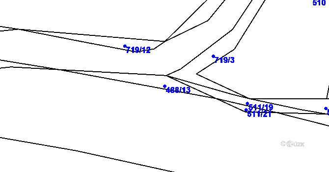 Parcela st. 488/13 v KÚ Černotín, Katastrální mapa