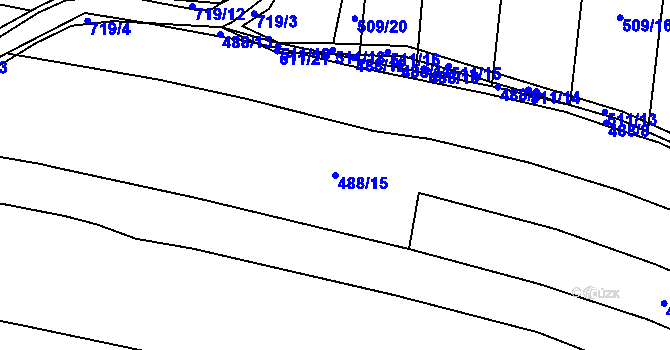 Parcela st. 488/15 v KÚ Černotín, Katastrální mapa