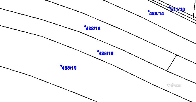 Parcela st. 488/18 v KÚ Černotín, Katastrální mapa