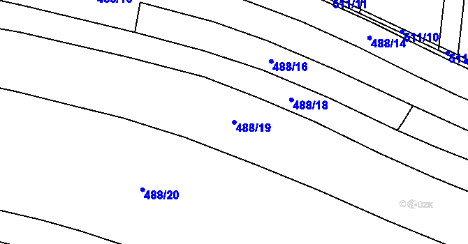 Parcela st. 488/19 v KÚ Černotín, Katastrální mapa