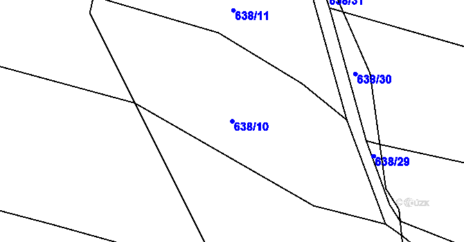 Parcela st. 638/10 v KÚ Černotín, Katastrální mapa