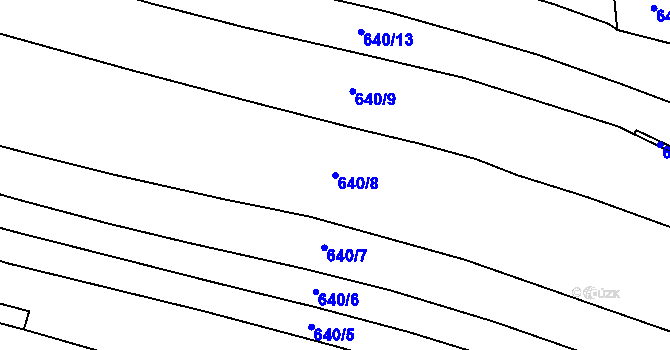 Parcela st. 640/8 v KÚ Černotín, Katastrální mapa