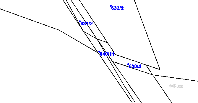 Parcela st. 640/11 v KÚ Černotín, Katastrální mapa