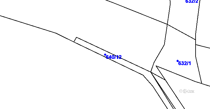 Parcela st. 640/12 v KÚ Černotín, Katastrální mapa