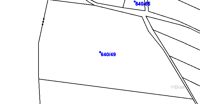 Parcela st. 640/49 v KÚ Černotín, Katastrální mapa