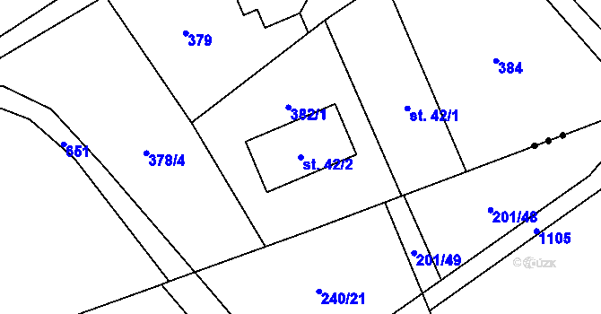 Parcela st. 42/2 v KÚ Černousy, Katastrální mapa