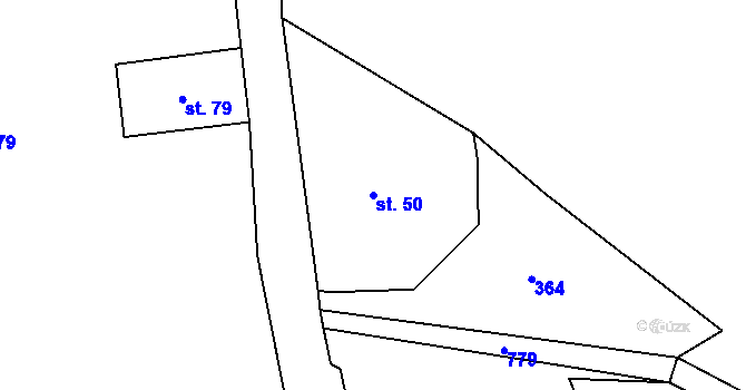 Parcela st. 50 v KÚ Černousy, Katastrální mapa