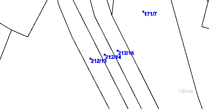 Parcela st. 212/14 v KÚ Černousy, Katastrální mapa