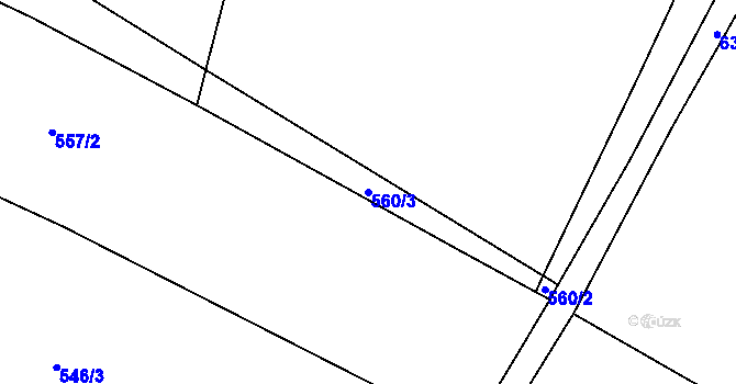 Parcela st. 560/3 v KÚ Černousy, Katastrální mapa