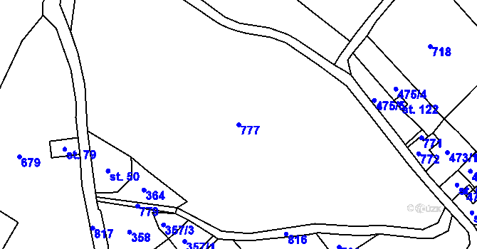 Parcela st. 777 v KÚ Černousy, Katastrální mapa