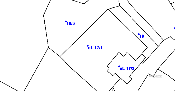 Parcela st. 17/1 v KÚ Černov, Katastrální mapa