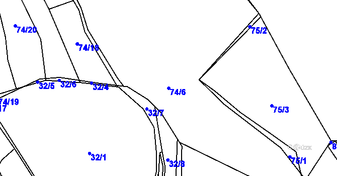 Parcela st. 74/6 v KÚ Černov, Katastrální mapa