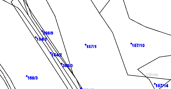 Parcela st. 157/1 v KÚ Černov, Katastrální mapa