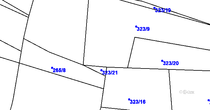 Parcela st. 323/2 v KÚ Černov, Katastrální mapa