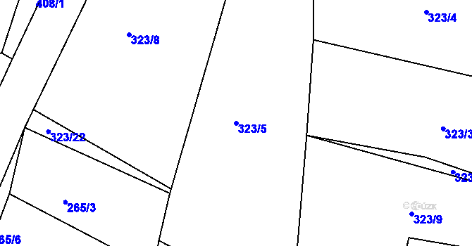 Parcela st. 323/5 v KÚ Černov, Katastrální mapa