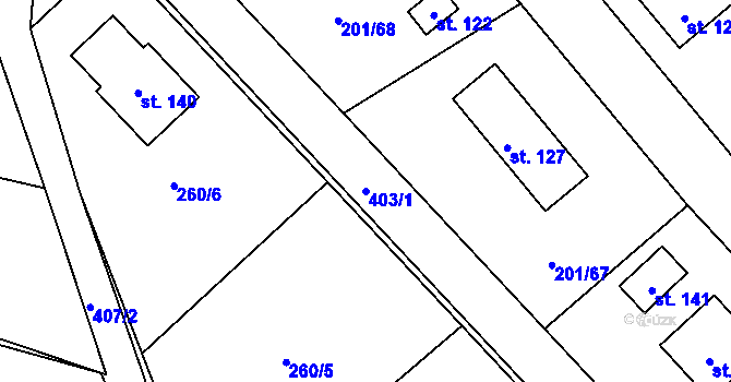Parcela st. 403/1 v KÚ Černov, Katastrální mapa