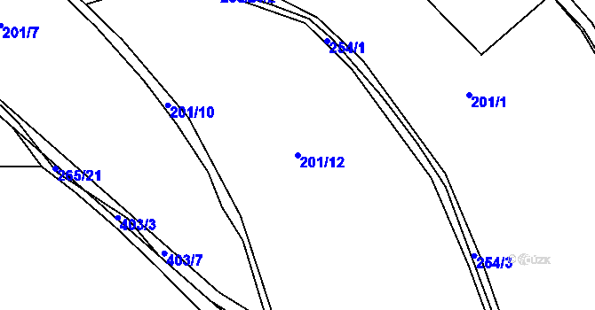 Parcela st. 201/12 v KÚ Černov, Katastrální mapa