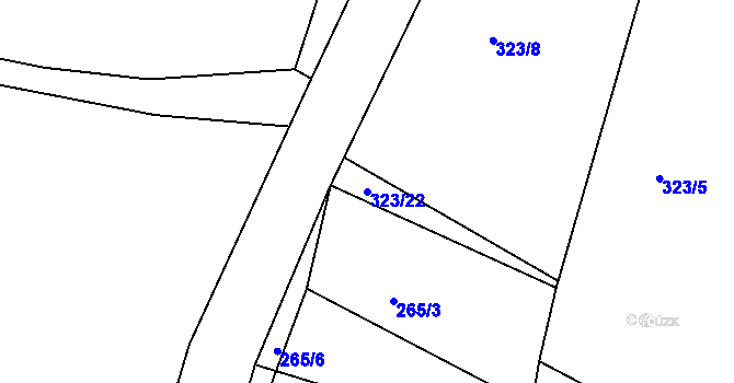 Parcela st. 323/22 v KÚ Černov, Katastrální mapa