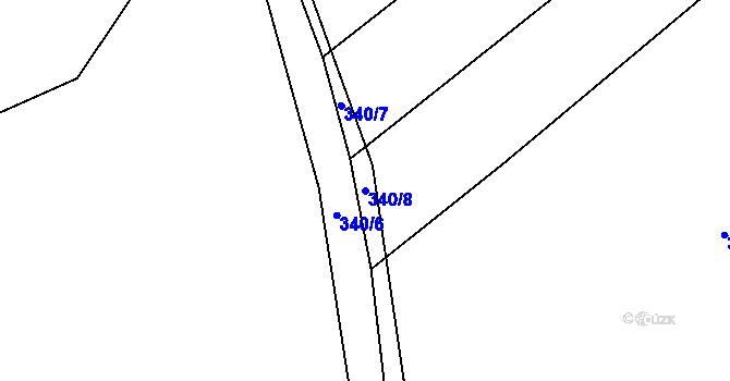 Parcela st. 340/8 v KÚ Černov, Katastrální mapa