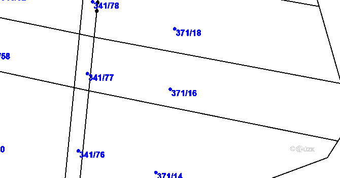 Parcela st. 371/16 v KÚ Černov, Katastrální mapa