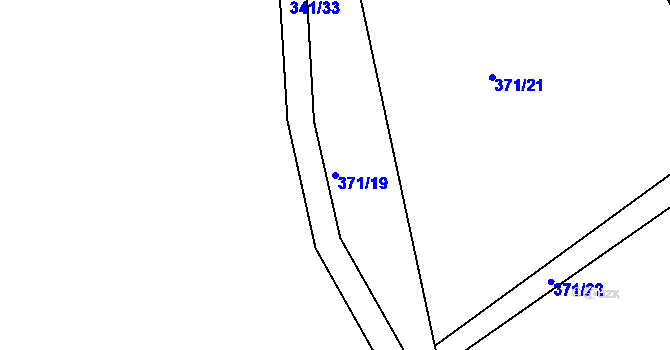 Parcela st. 371/19 v KÚ Černov, Katastrální mapa