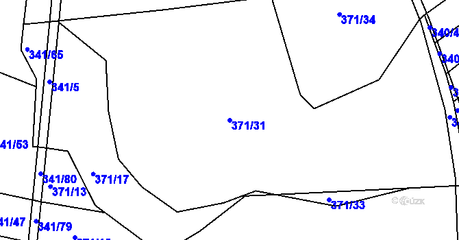 Parcela st. 371/31 v KÚ Černov, Katastrální mapa