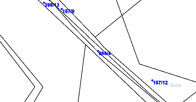 Parcela st. 398/4 v KÚ Černov, Katastrální mapa