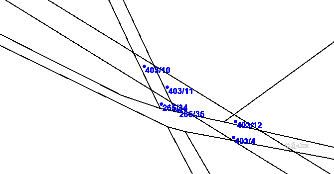 Parcela st. 403/11 v KÚ Černov, Katastrální mapa