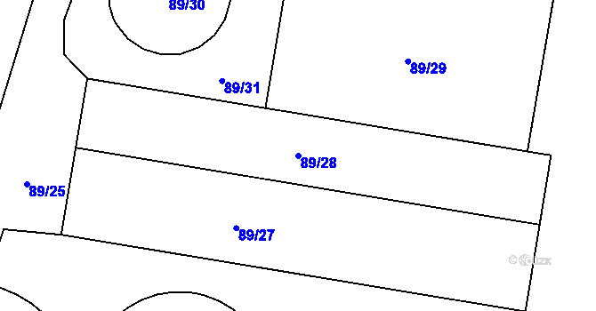 Parcela st. 89/28 v KÚ Černov, Katastrální mapa