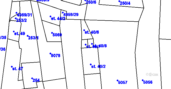 Parcela st. 40/7 v KÚ Černovice u Tábora, Katastrální mapa