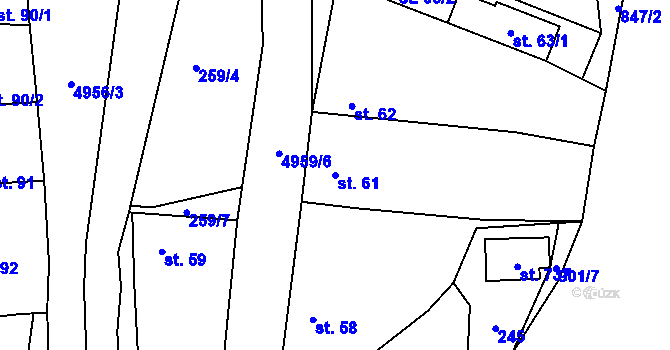 Parcela st. 61 v KÚ Černovice u Tábora, Katastrální mapa
