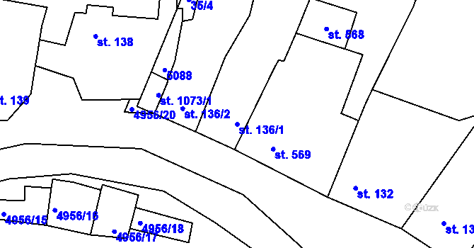 Parcela st. 136/1 v KÚ Černovice u Tábora, Katastrální mapa