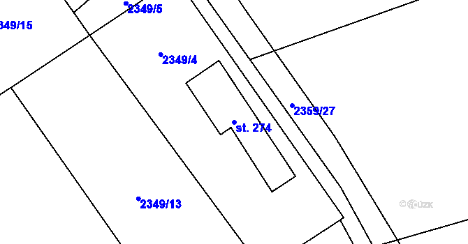 Parcela st. 274 v KÚ Černovice u Tábora, Katastrální mapa
