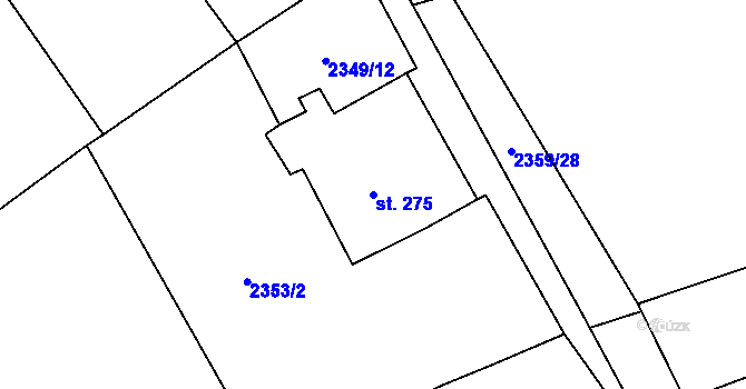 Parcela st. 275 v KÚ Černovice u Tábora, Katastrální mapa