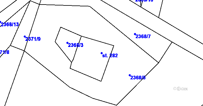 Parcela st. 282 v KÚ Černovice u Tábora, Katastrální mapa