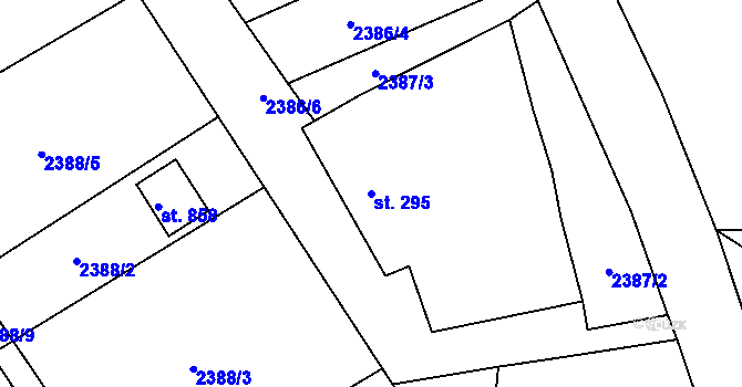 Parcela st. 295 v KÚ Černovice u Tábora, Katastrální mapa