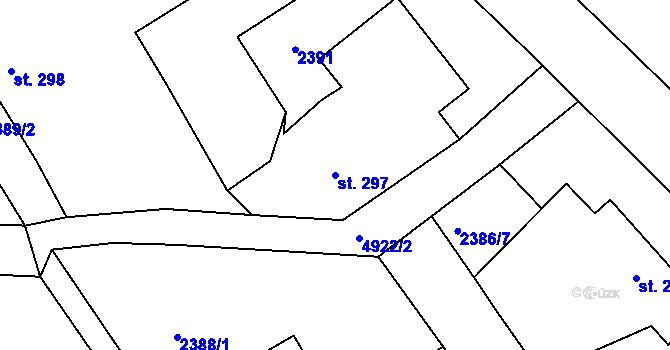 Parcela st. 297 v KÚ Černovice u Tábora, Katastrální mapa