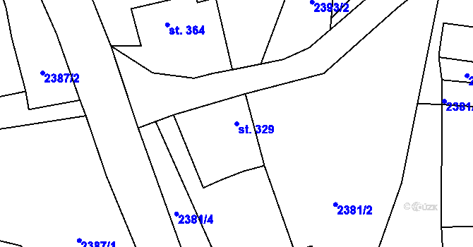 Parcela st. 329 v KÚ Černovice u Tábora, Katastrální mapa