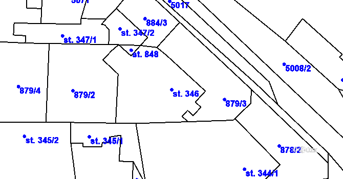 Parcela st. 346 v KÚ Černovice u Tábora, Katastrální mapa