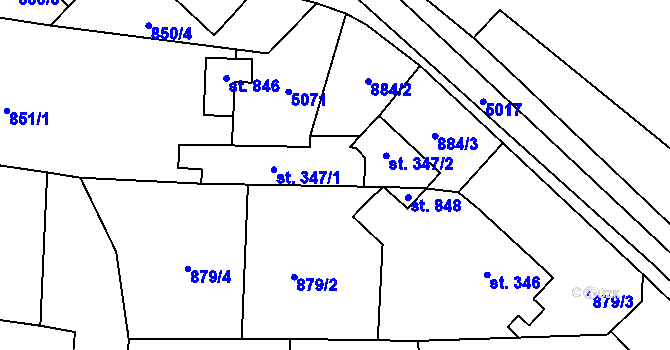 Parcela st. 347 v KÚ Černovice u Tábora, Katastrální mapa