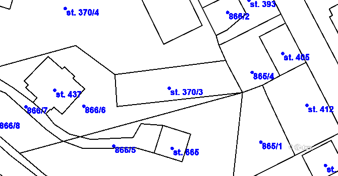 Parcela st. 370/3 v KÚ Černovice u Tábora, Katastrální mapa