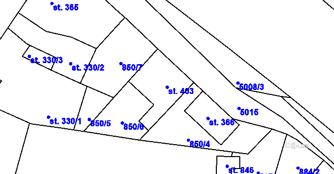 Parcela st. 403 v KÚ Černovice u Tábora, Katastrální mapa