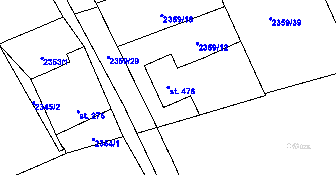 Parcela st. 476 v KÚ Černovice u Tábora, Katastrální mapa