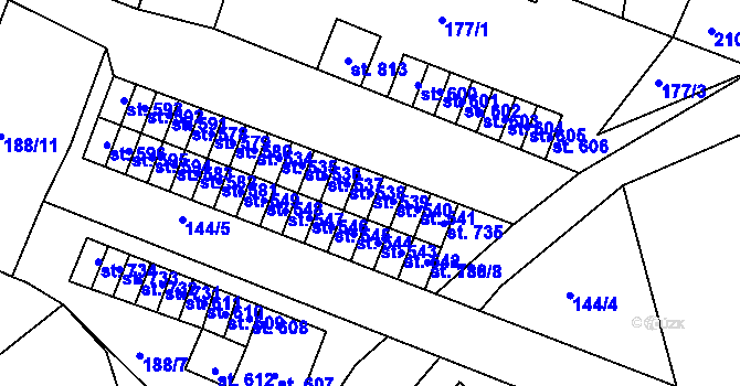 Parcela st. 539 v KÚ Černovice u Tábora, Katastrální mapa